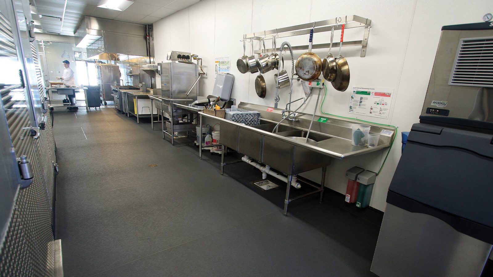 Commercial kitchen dish line with Eco-Grip flooring
